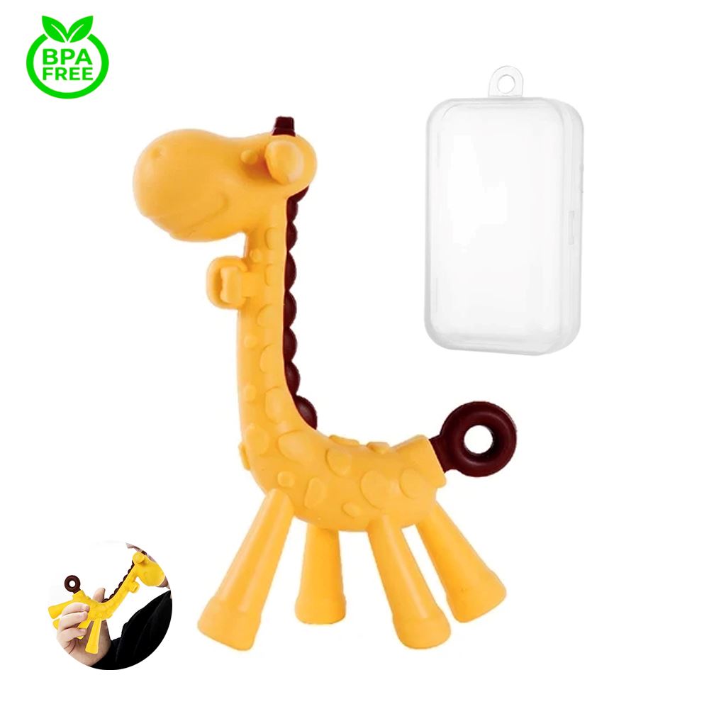 Mordedor Jirafa Amarillo para bebe Baby Froggie con estuche