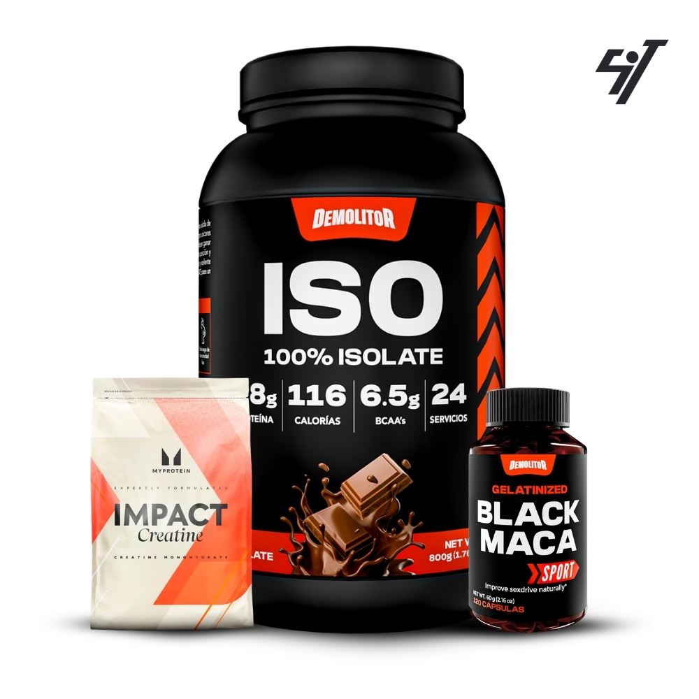 Iso 100% Whey 2.3Lb Chocolate+Creatina Myprotein 250Gr+Maca Negra Sport 120 Cap