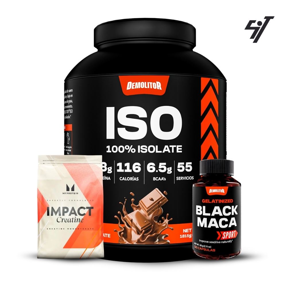 Iso 100% Whey 5Lb Chocolate+Creatina Myprotein 250Gr+Maca Negra Sport 120 Caps