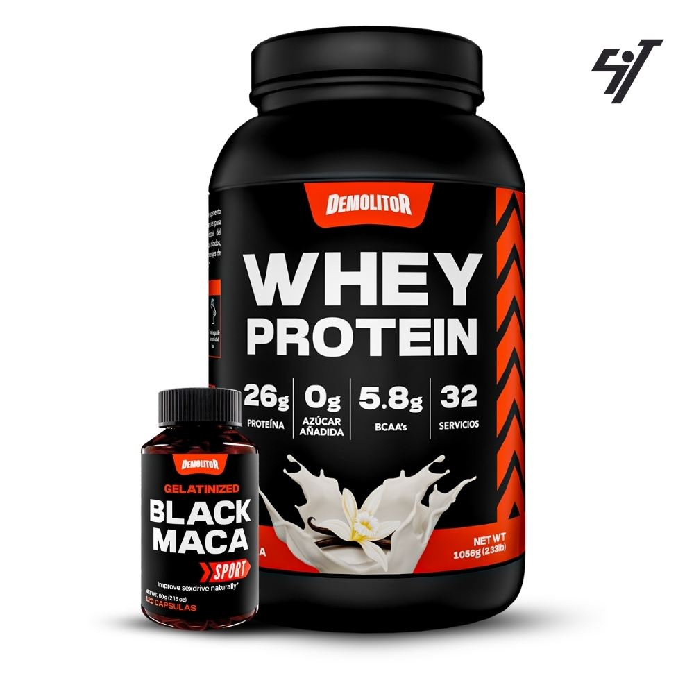 Whey Protein 2.3Lb Vainilla+Maca Negra Sport 120 Caps