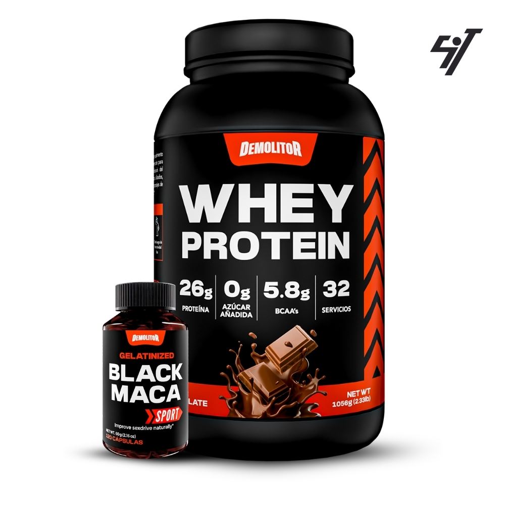 Whey Protein 2.3Lb Chocolate+Maca Negra Sport 120 Caps