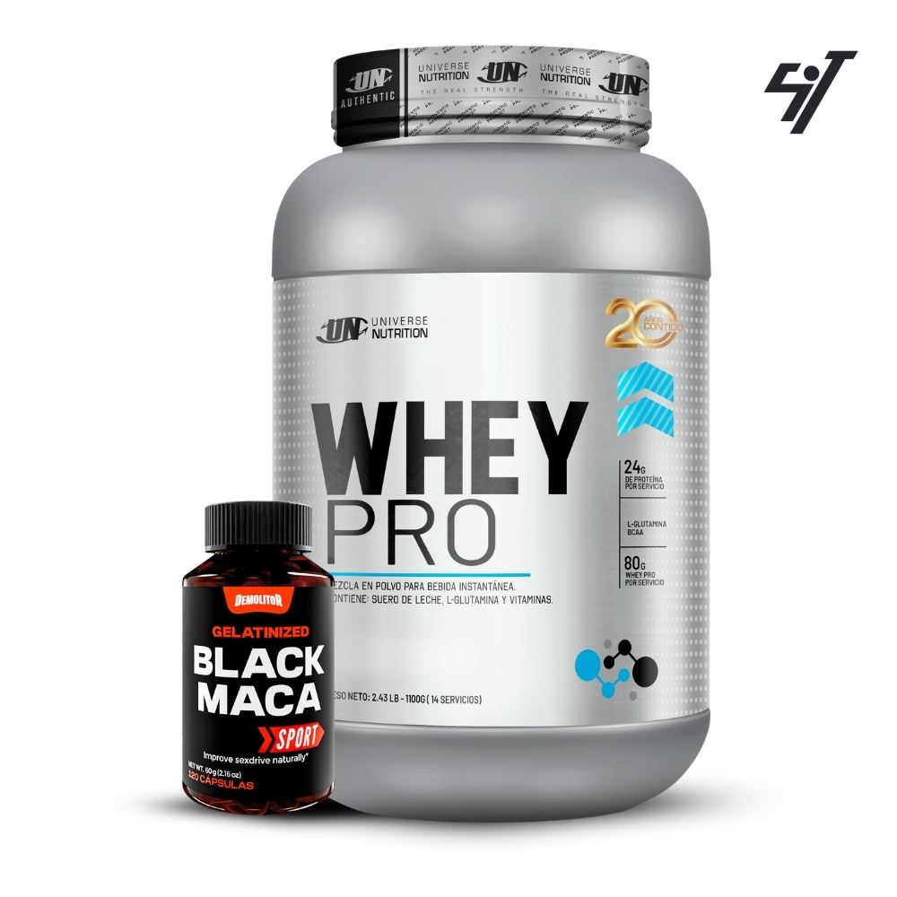 Pack Whey Pro 1.1Kg Vainilla+Maca Negra Sport 120 Caps