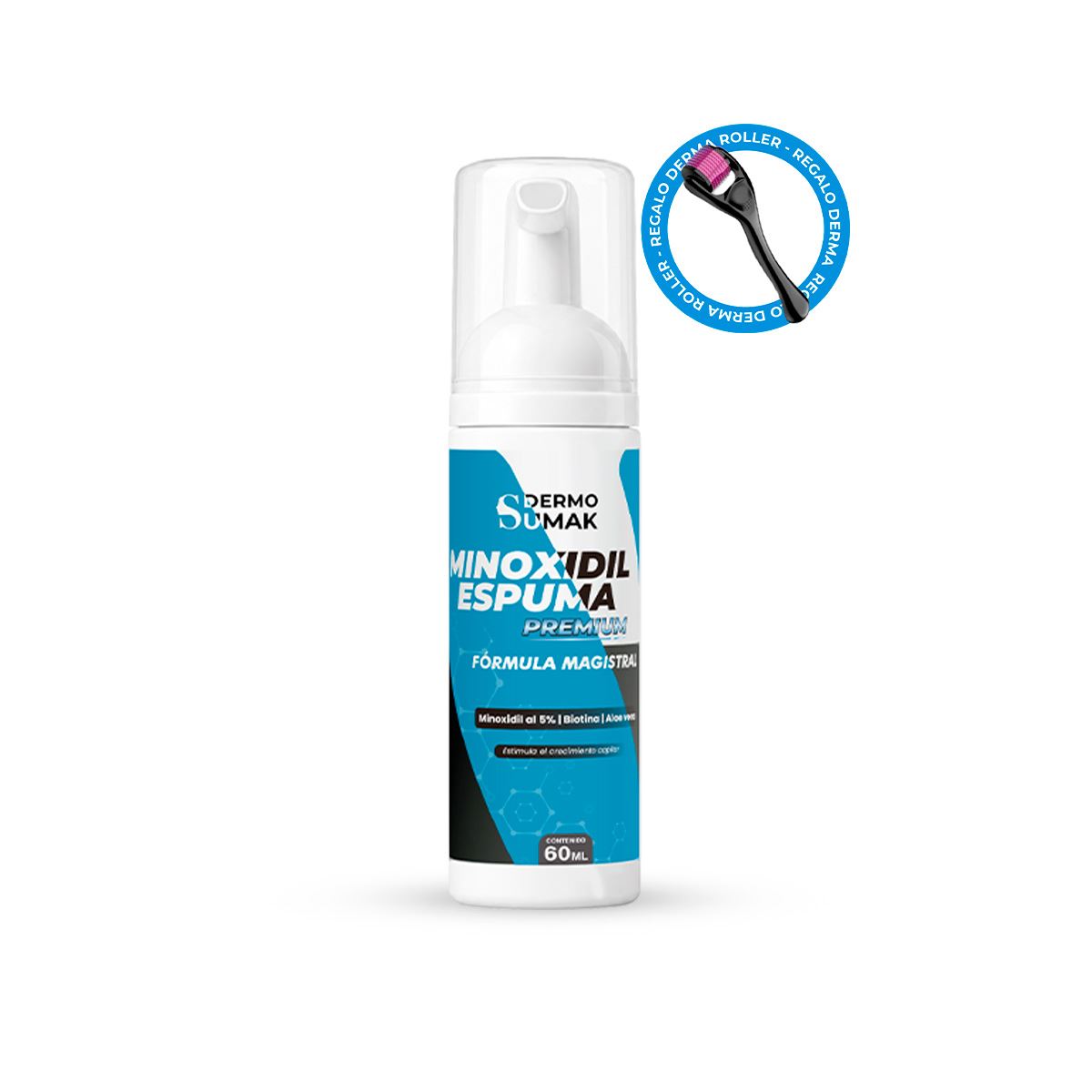 Minoxidil 5% En Espuma 60Ml - Dermo Sumak + Regalo Dermo Roller
