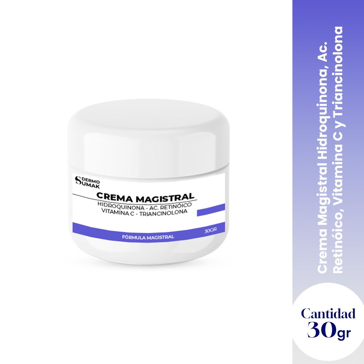 Crema Magistral Hidroquinona 4% & Ac Retinoico 0.025% & Vitamina C 2% & Triancinolona 0.025% Dermo Sumak