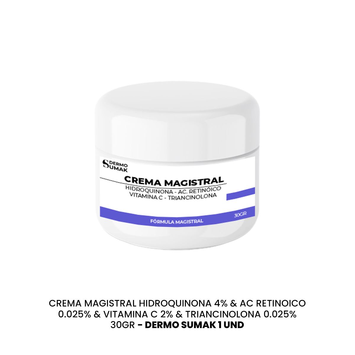Crema Magistral Hidroquinona 4% & Ac Retinoico 0.025% & Vitamina C 2% & Triancinolona 0.025% Dermo Sumak