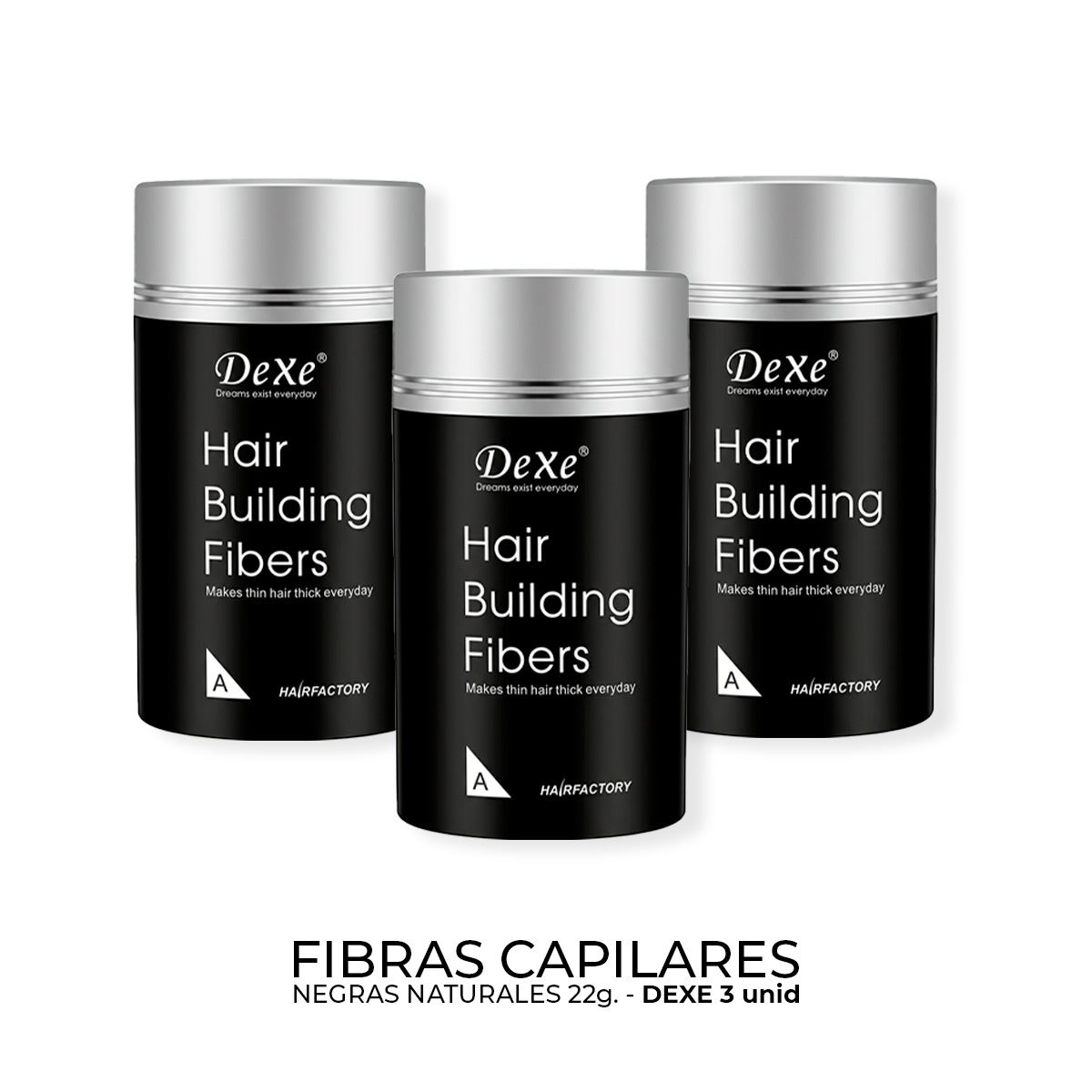 Fibra Capilar Dexe Color Negro 3 Unid