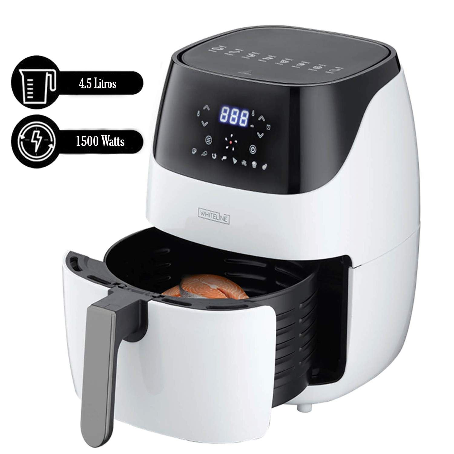Freidora de Aire Digital de 4 5L Whiteline DH-202A Blanco