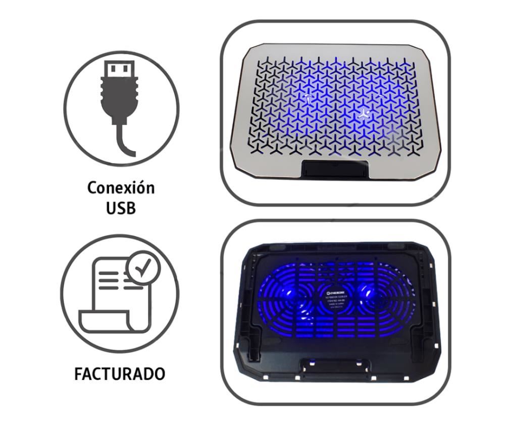 Cooler Cybercool Para Laptop Aluminio - HA-80