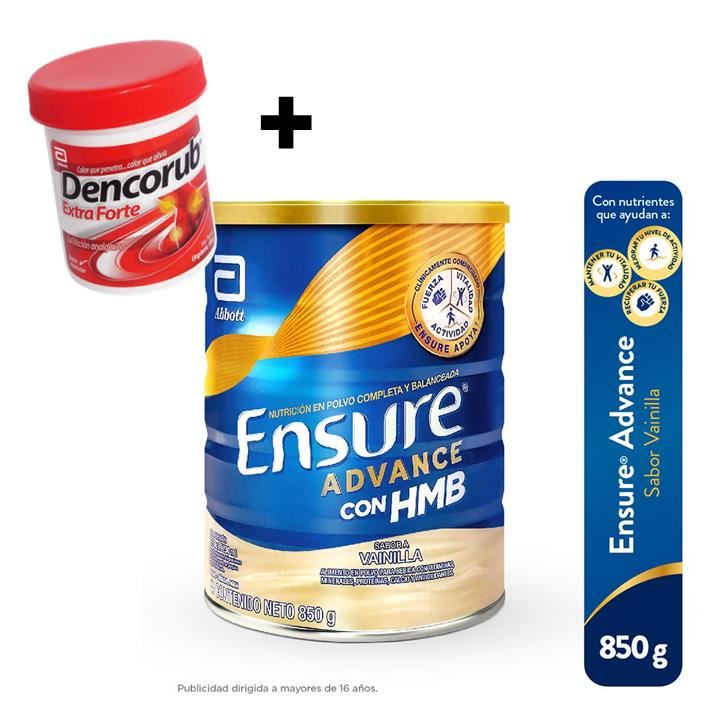 ENSURE ADVANCE VANILLA 850 GRS + DENCORUB EXTRA FORTE 100 g