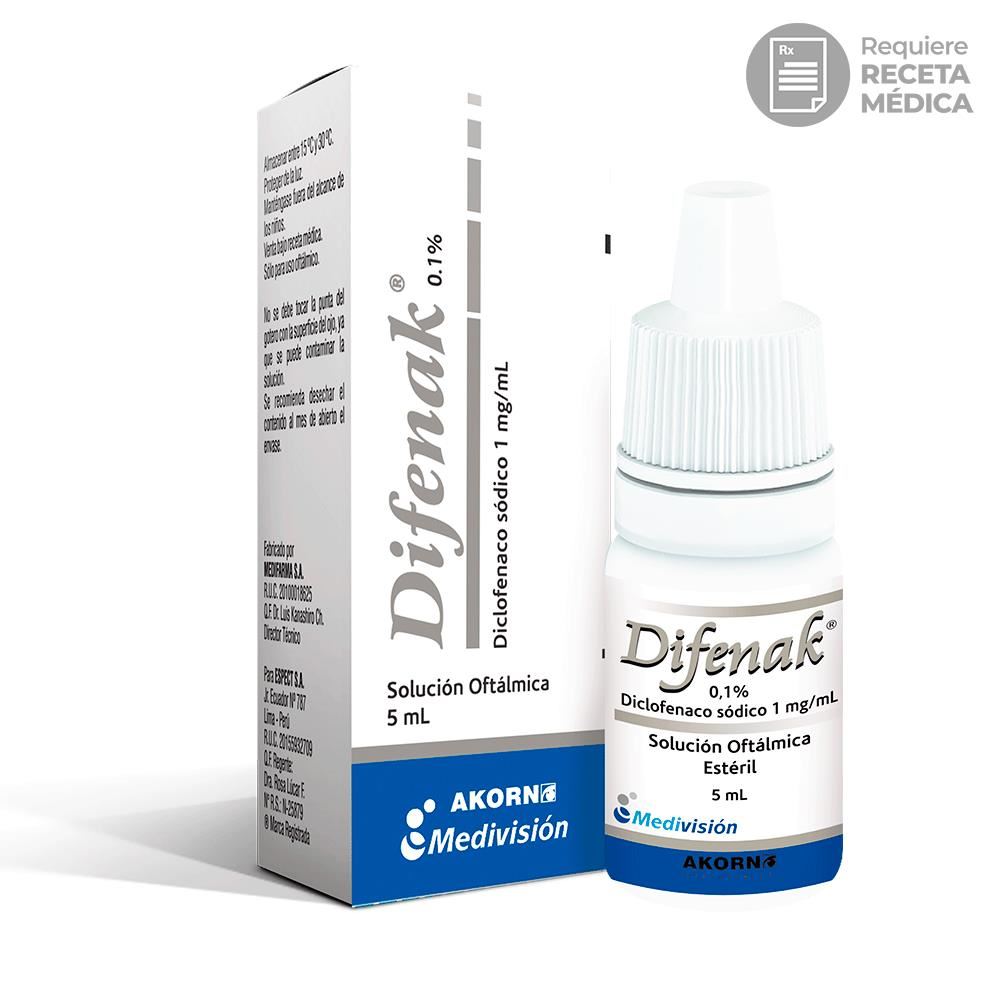 Difenak 0.1% Solución Oftálmica
