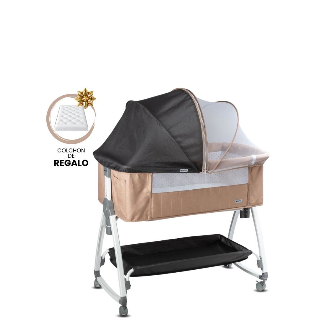 Cuna Colecho para Bebé «DIMI» de Lujo con Colchón - Beige