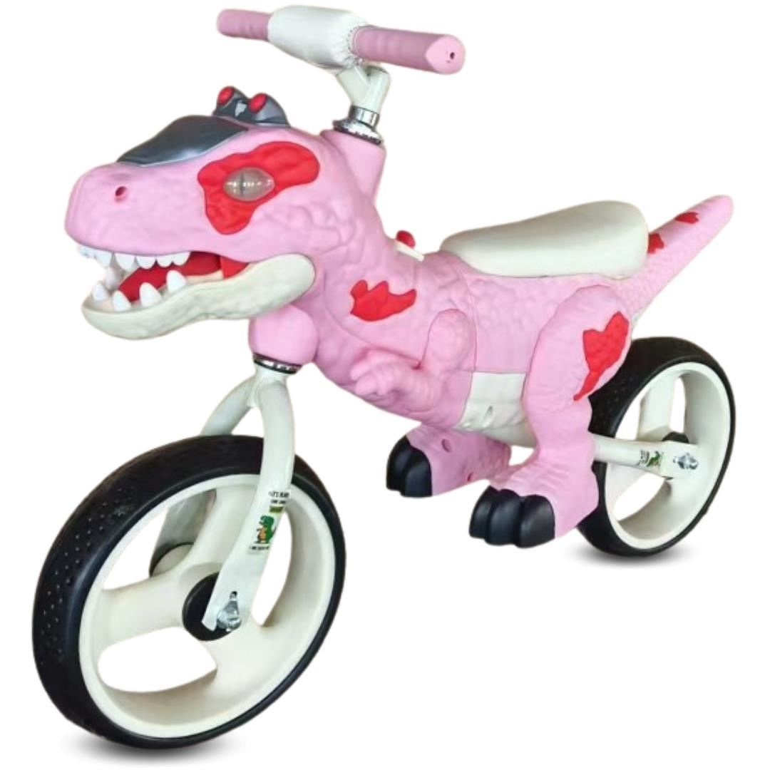 Bicicleta de Equilibrio «DINOROAD» Con Casco Rosado