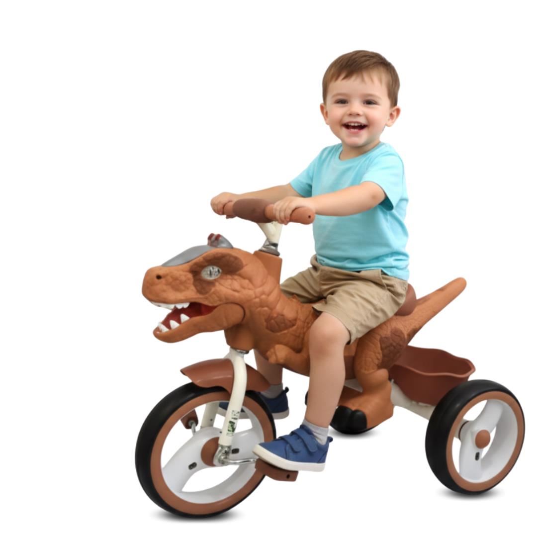 Triciclo Musical «DINOROAD» con Luces Coffee