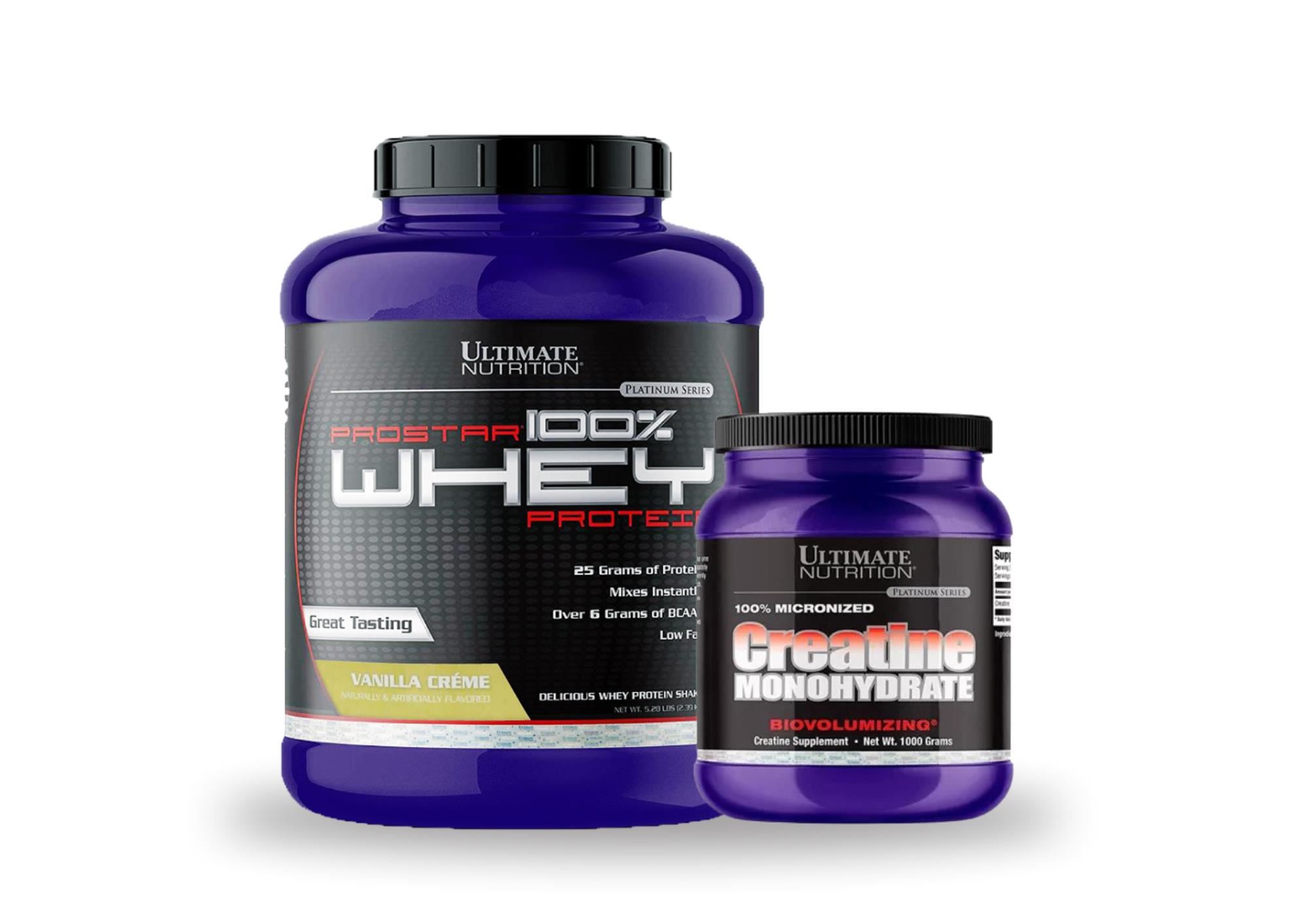 Prostar 5Libras Vainilla + Creatina Ultimate nutrition 1Kilo