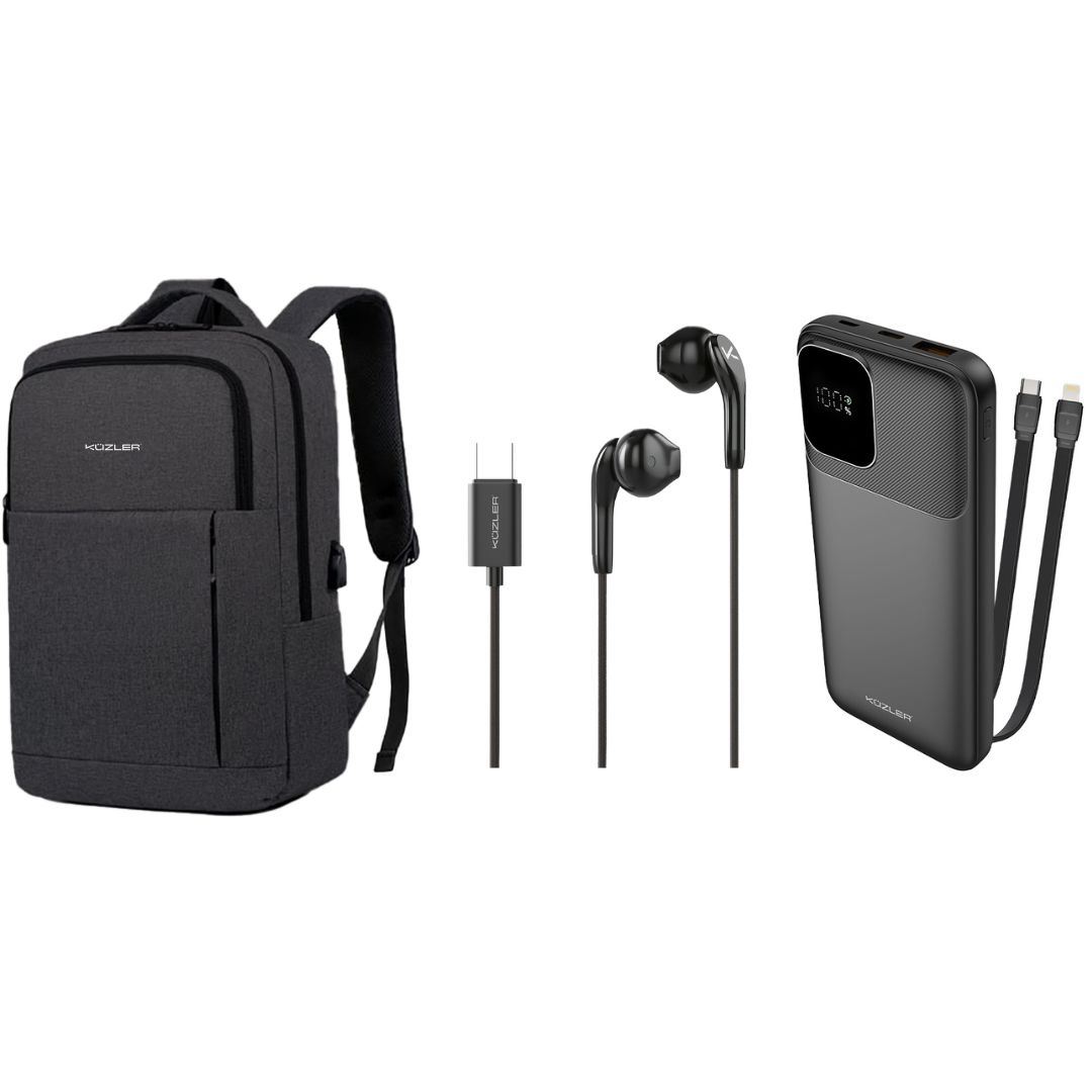 Pack Back to School Kuzler – Mochila Urbex + Power Bank + Audífonos