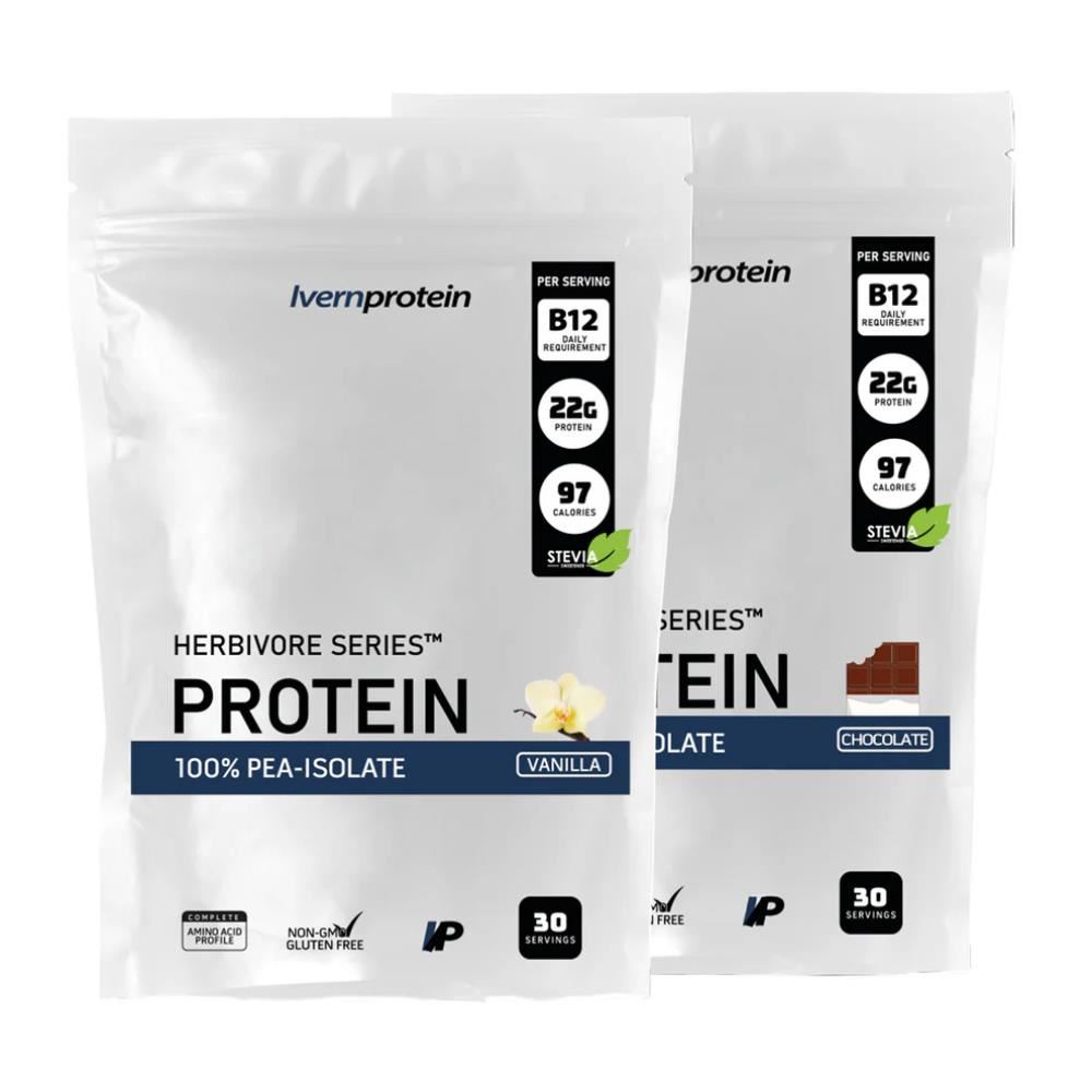 Pack de 2 Herbivore Series Pure Isolate Pea - Vainilla y Chocolate 60 Servings