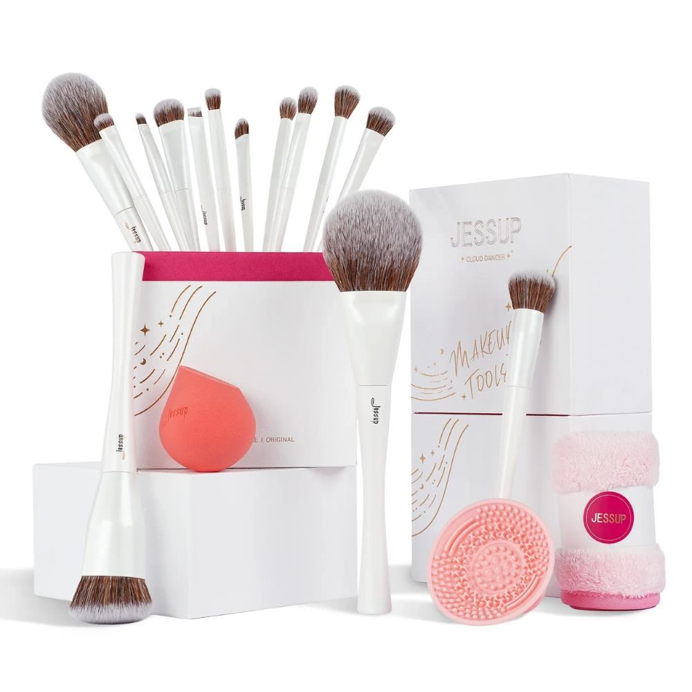 Set 14 Brochas y Herramientas Maquillaje Cloud Dancer T333 - Jessup Beauty