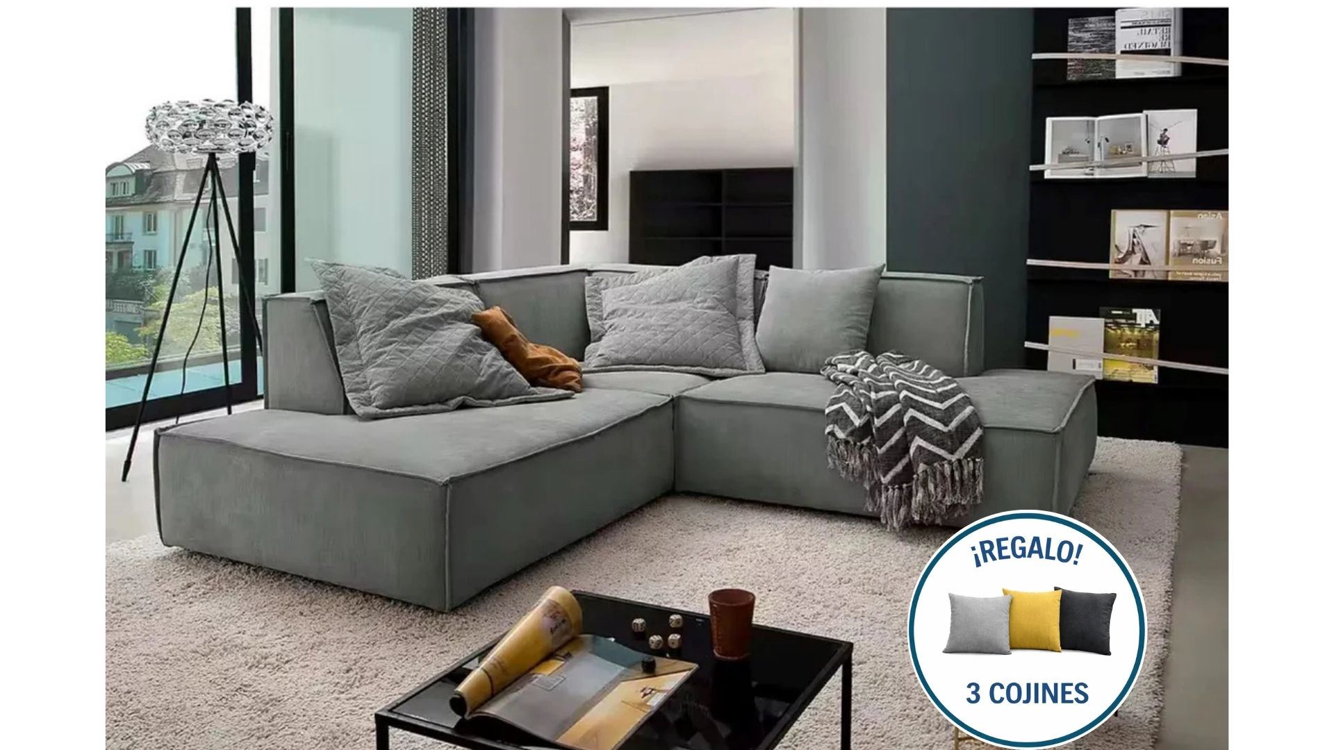 Seccional Monaco + 3 cojines de regalo