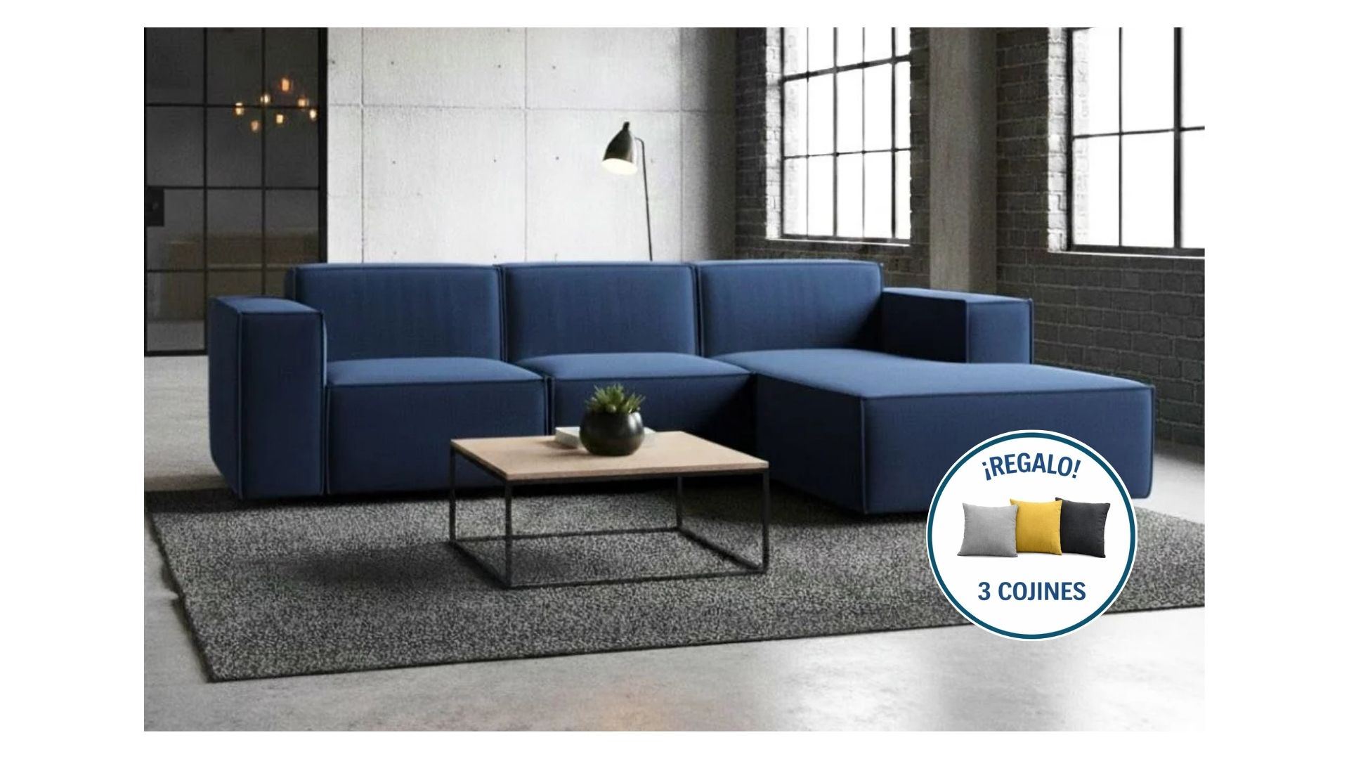 Seccional Derecho Esquinero Vitoriano + 3 cojines de regalo