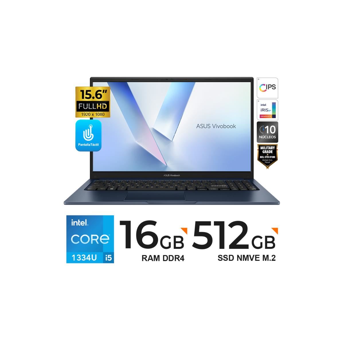 Laptop ASUS VivoBook 15 15.6" FHD Touch i5-1334U 16GB 512GB FreeDOS