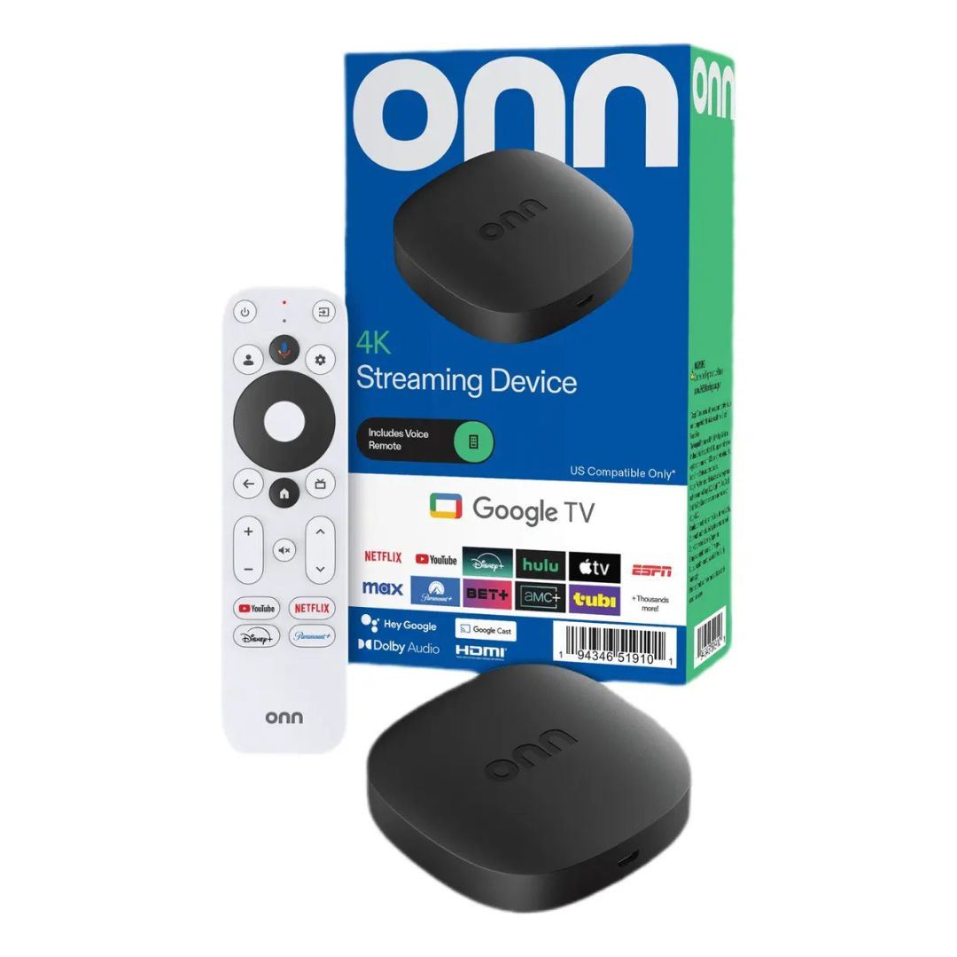 Onn 4K 2026 Google TV Streaming Device Caja Azul
