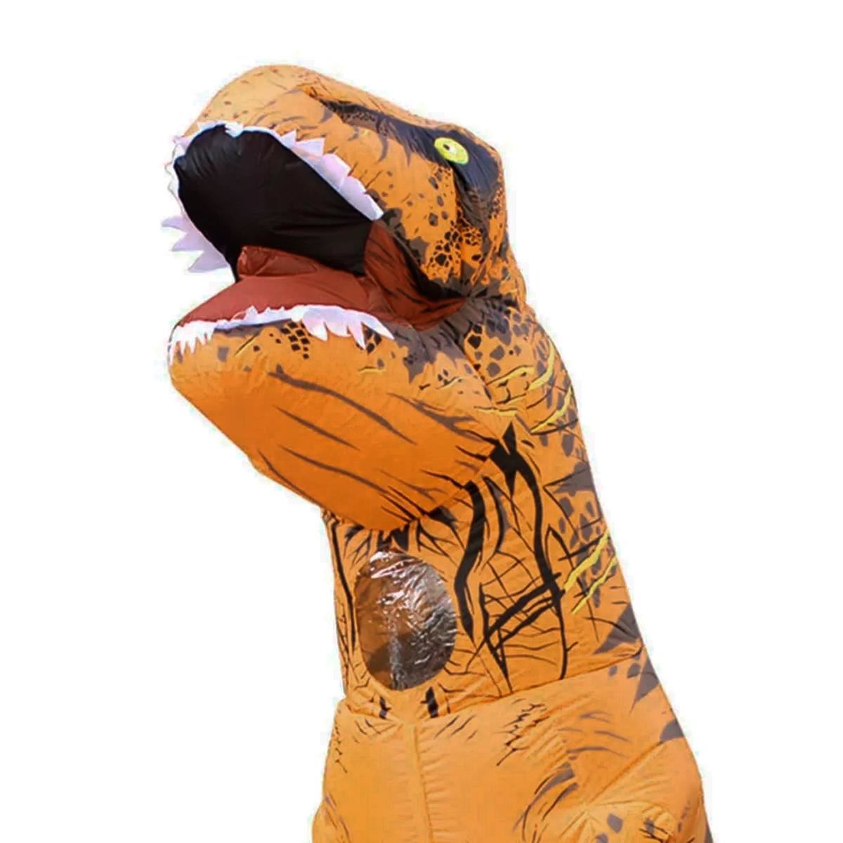 Disfraz Dinosaurio Rex Marrón Inflable Adulto Halloween Cosplay