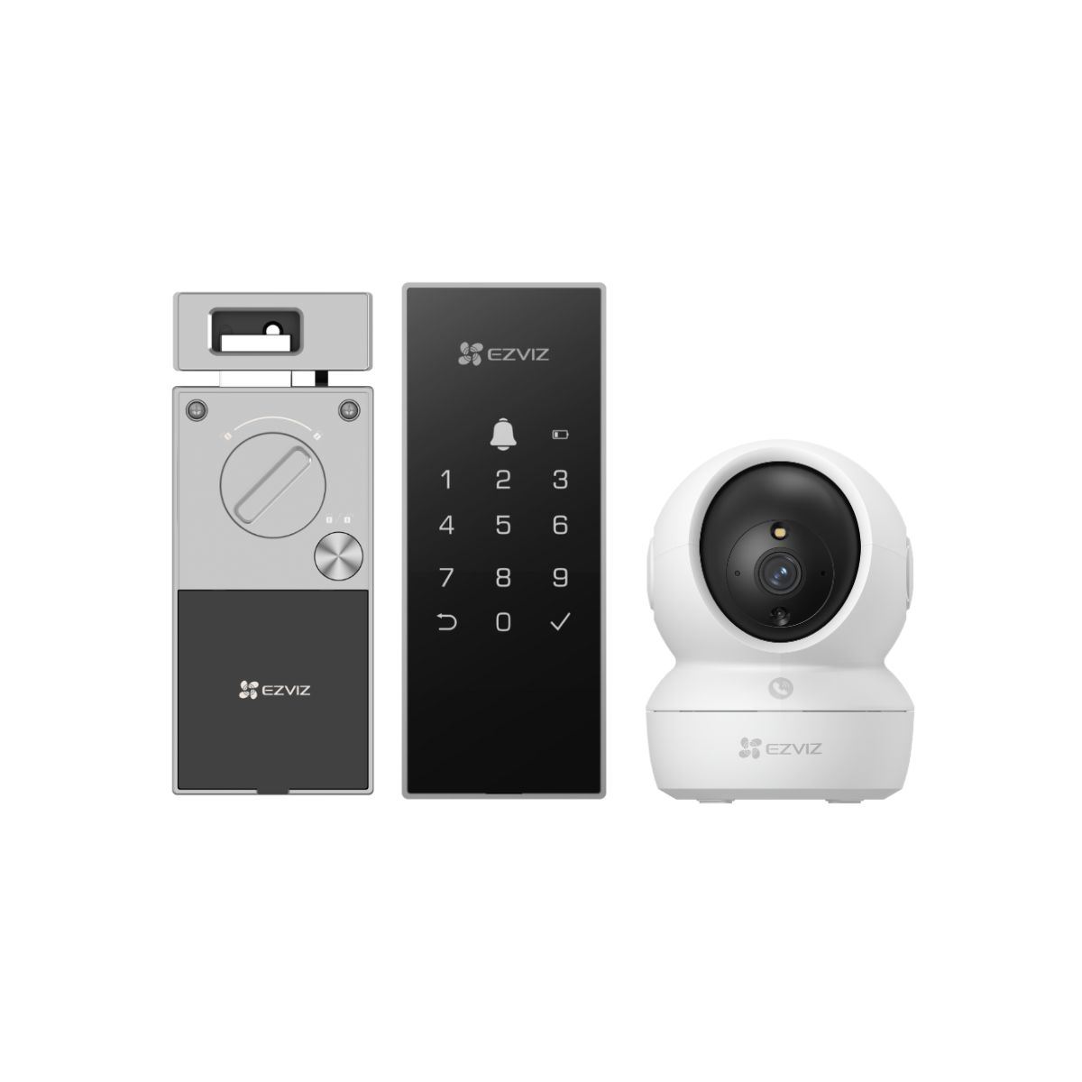 Kit Seguridad Hogar Ezviz DL03 Cerradura Inteligente + H6C Cámara Interior