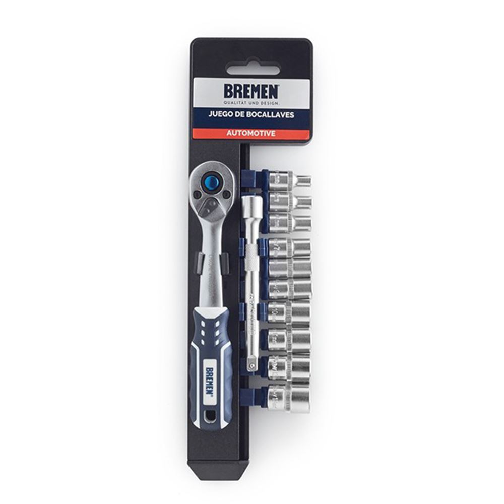 Set de Dados Milimétricos Hex 1/4" x 12 Piezas Bremen 6656