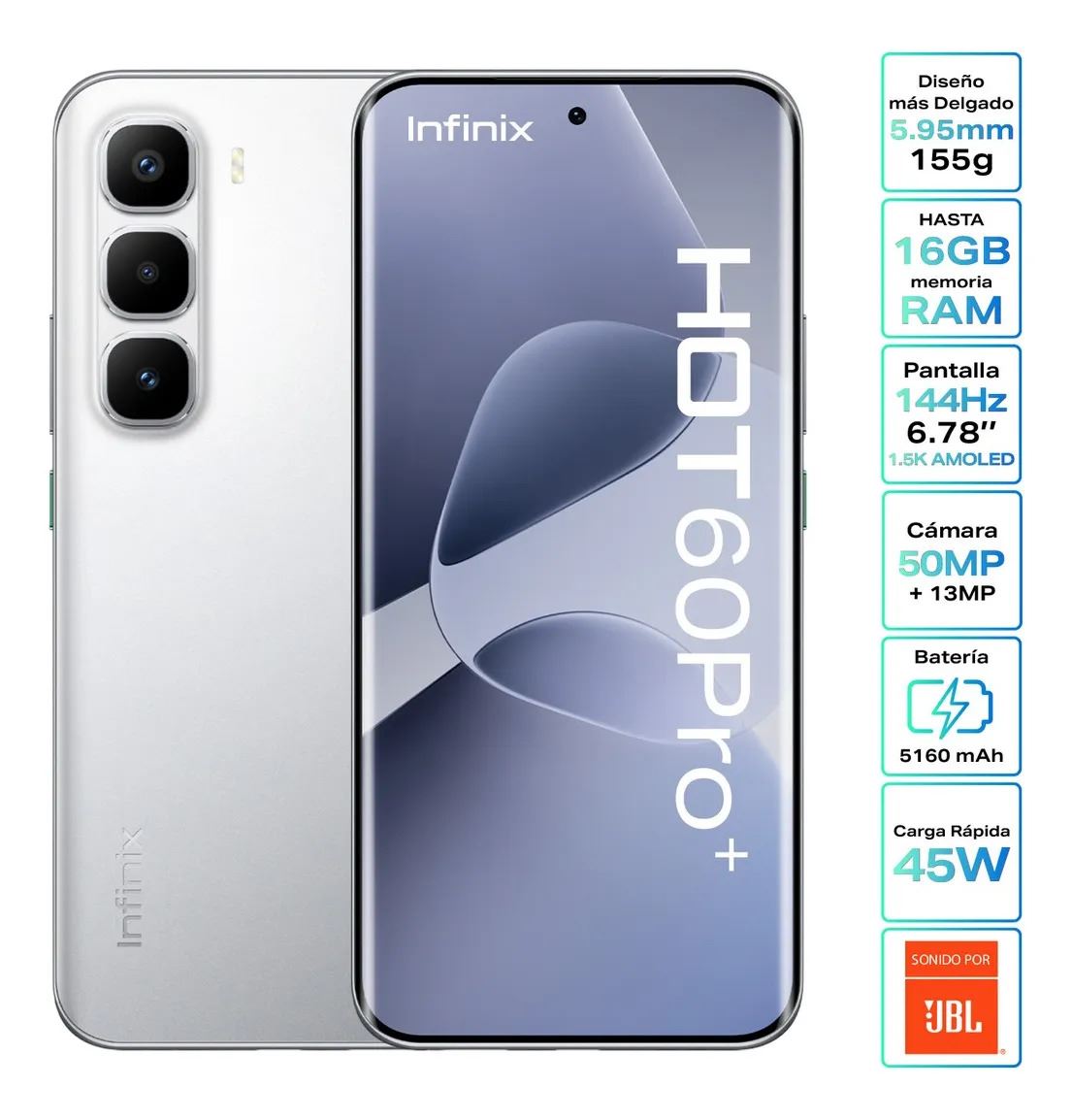 CELULAR INFINIX HOT 60 PRO+ 256+8(4G) SILVER