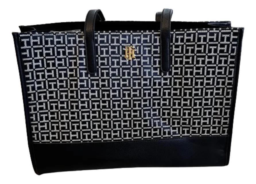 Bolsa Tote Maletín Tommy Hilfiger Acabado De Los Herrajes Dorados
