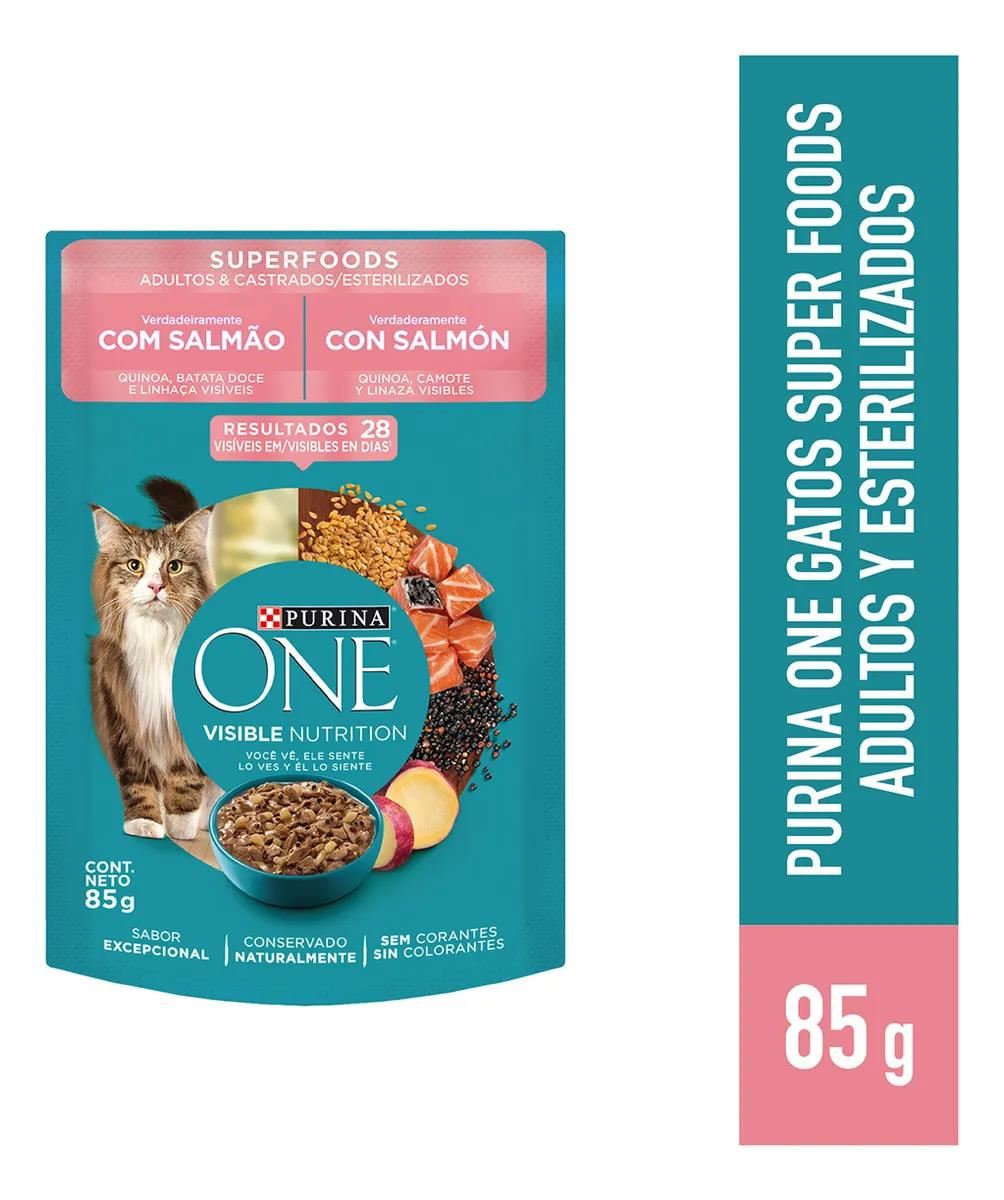 Purina One Superfoods Gato Adulto Salmón 15 unidades 85g Húmedo Salmón