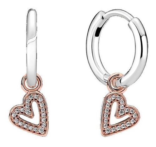 Aretes Pandora De Aro Resplandecientes Corazón