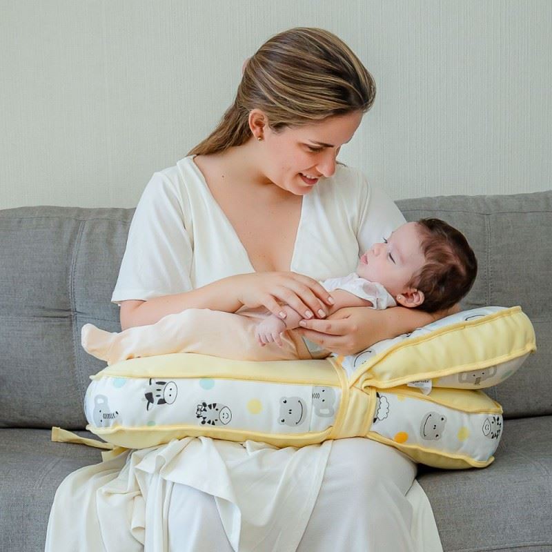 Almohada De Lactancia Y Maternidad 5 En 1 Celeste Búho