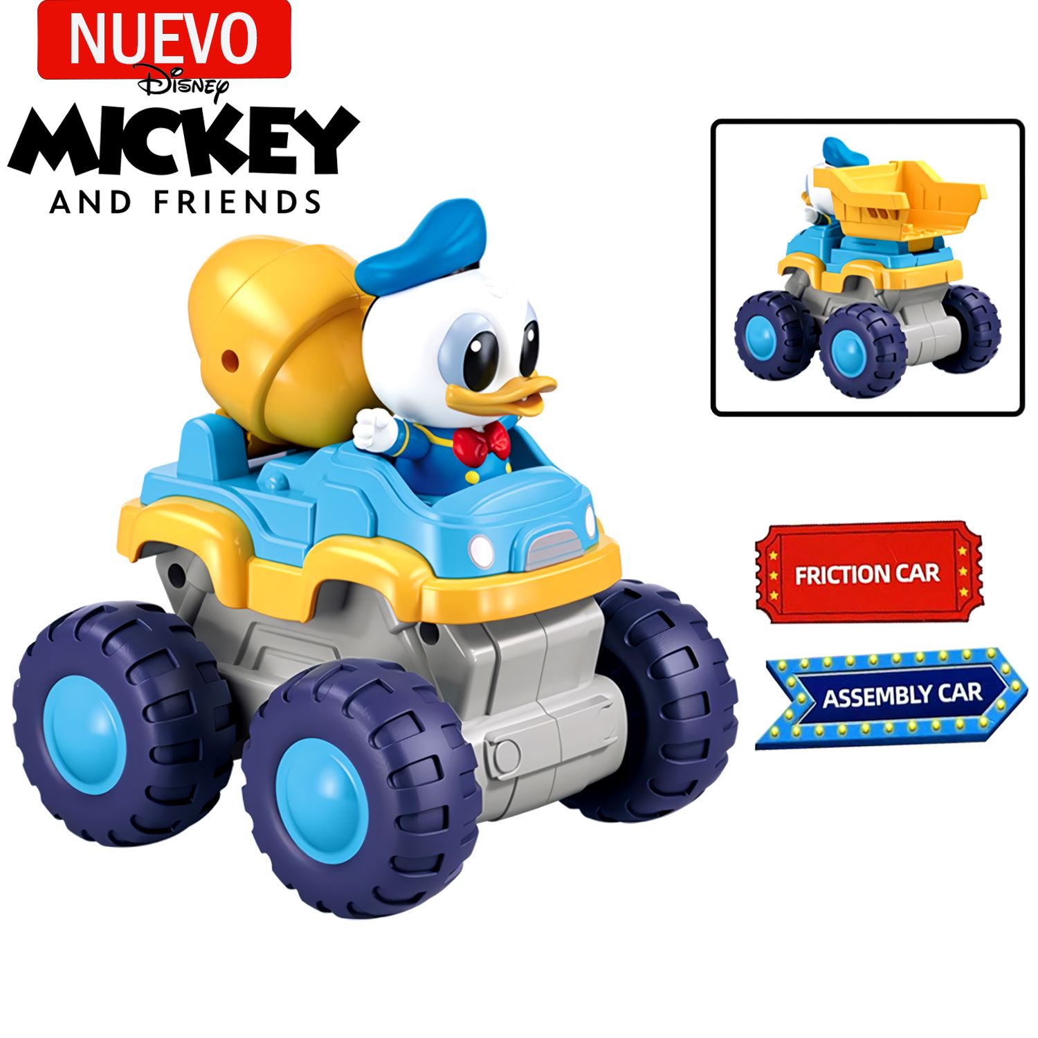 Juguete Mezcladora de fricción del Pato Donald 2 en 1 12 piezas