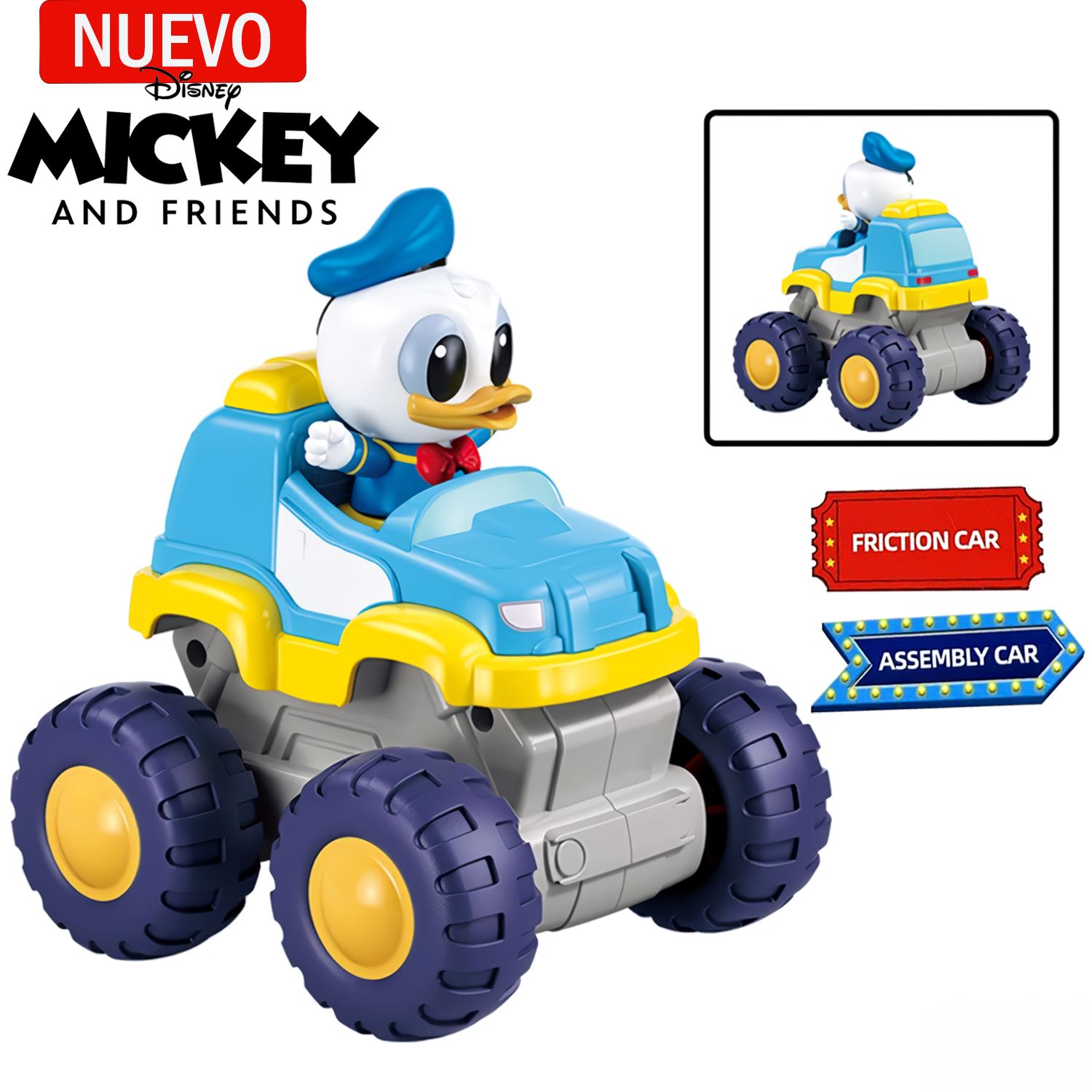 Juguete Camión Monstruo de fricción del Pato Donald 10 piezas