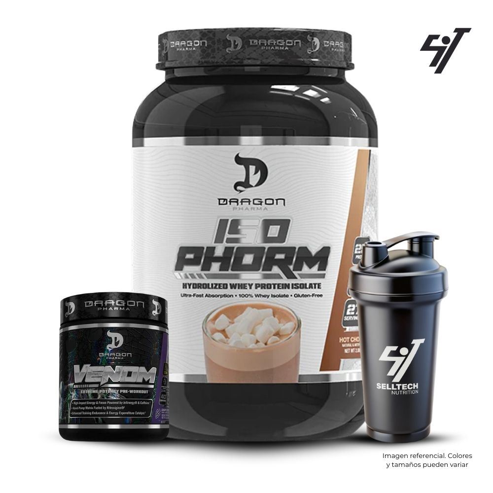 Pack Proteína Impact Whey Protein 1Kg Chocolate+Venom 40 Serv Fruit Punch+Shaker