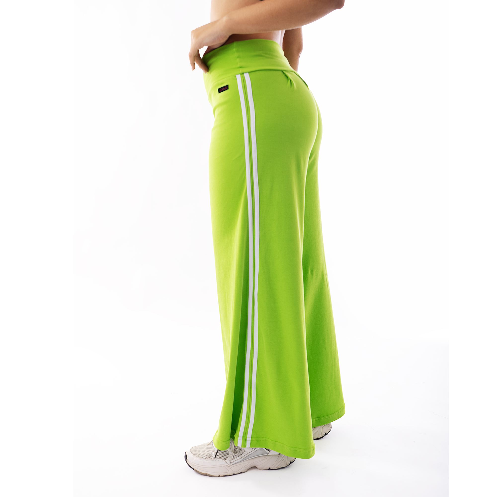 Pantalón Palazzo Urbano Kinetix Algodón Pima Verde Limón Mujer