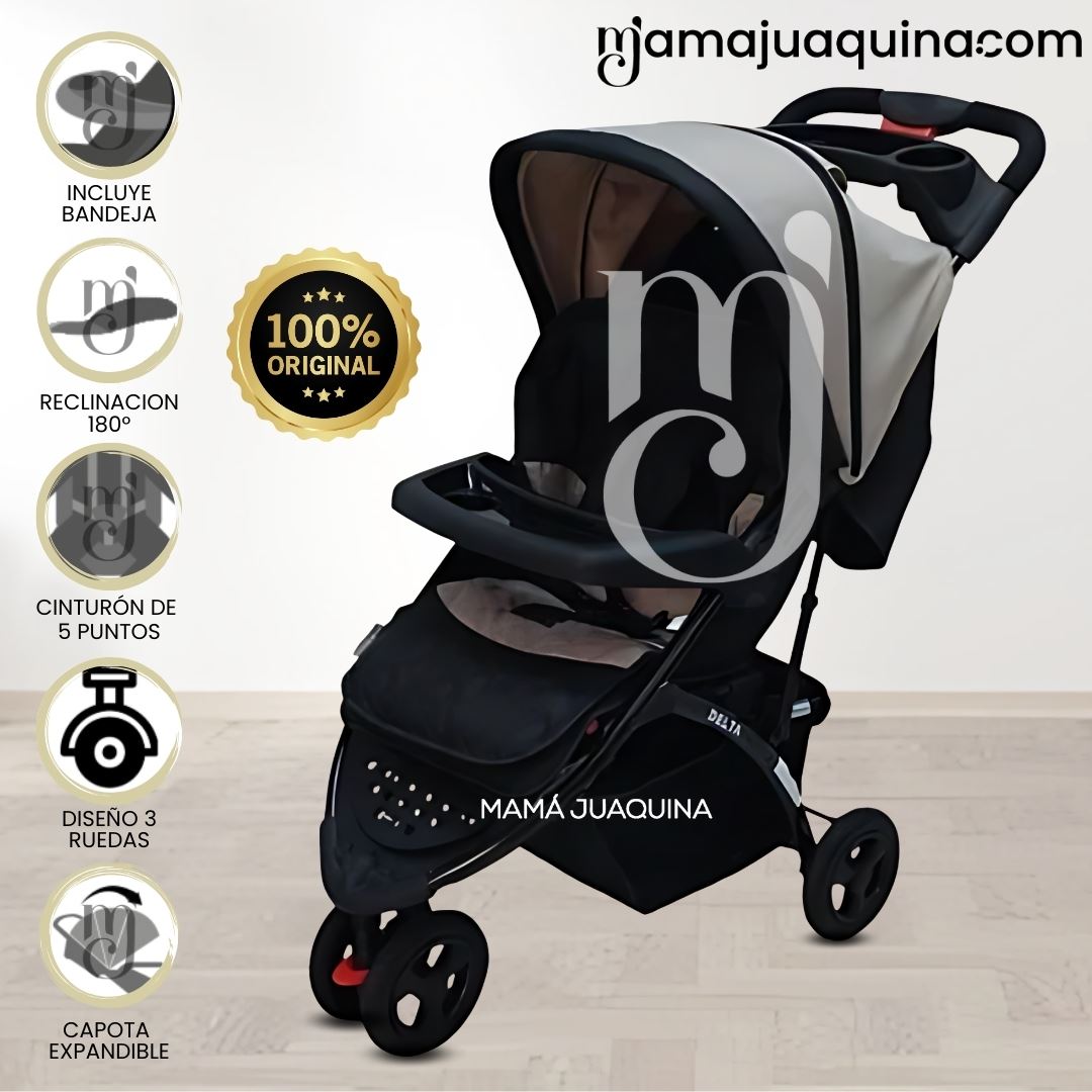 Coche Cuna Deportivo 3 ruedas «DELTA SPORT» Beige