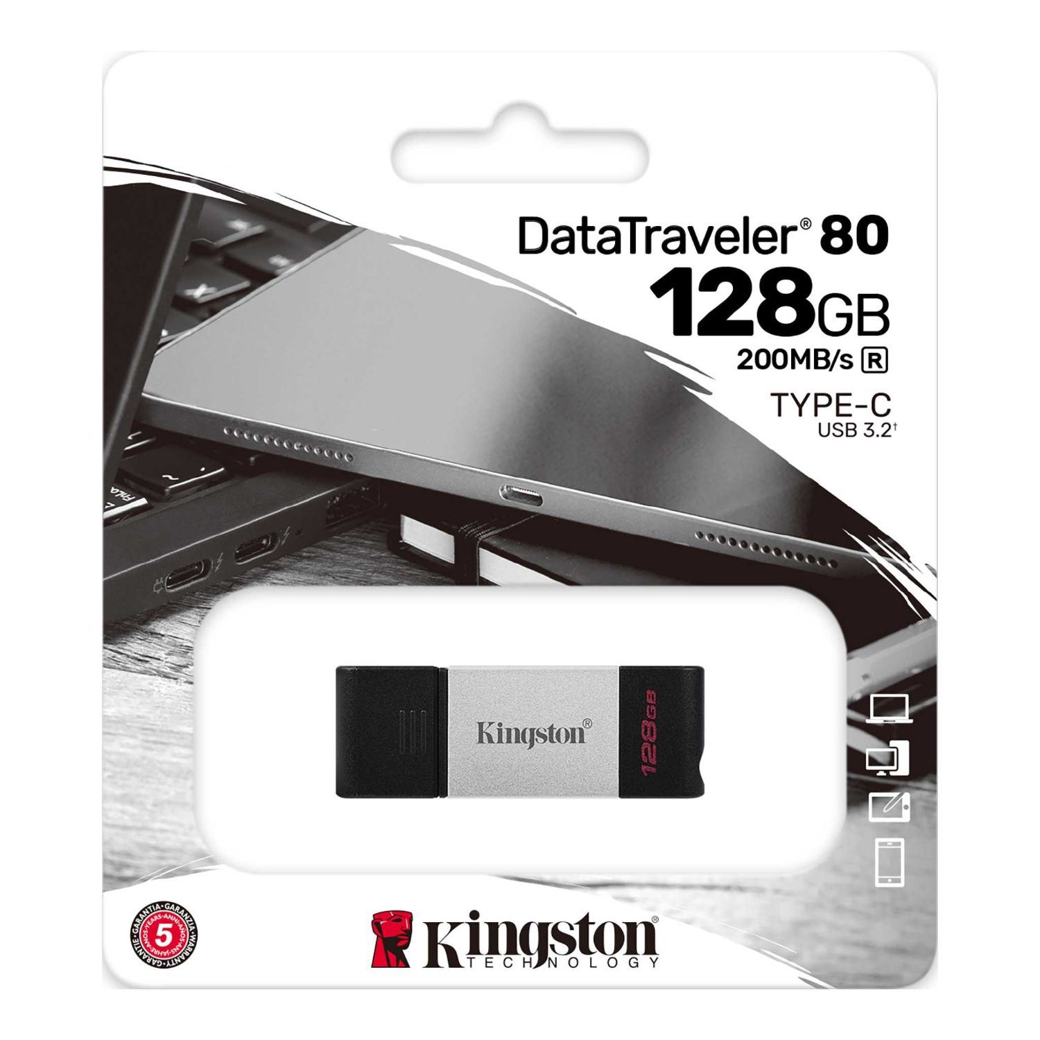 Memoria USB-C Kingston DT80 128GB 200MBS