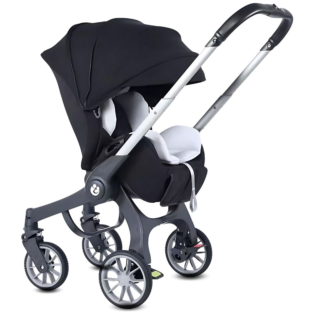 Coche Carriola Mecedora 3 en 1 «DUNKIN II» de Lujo Black