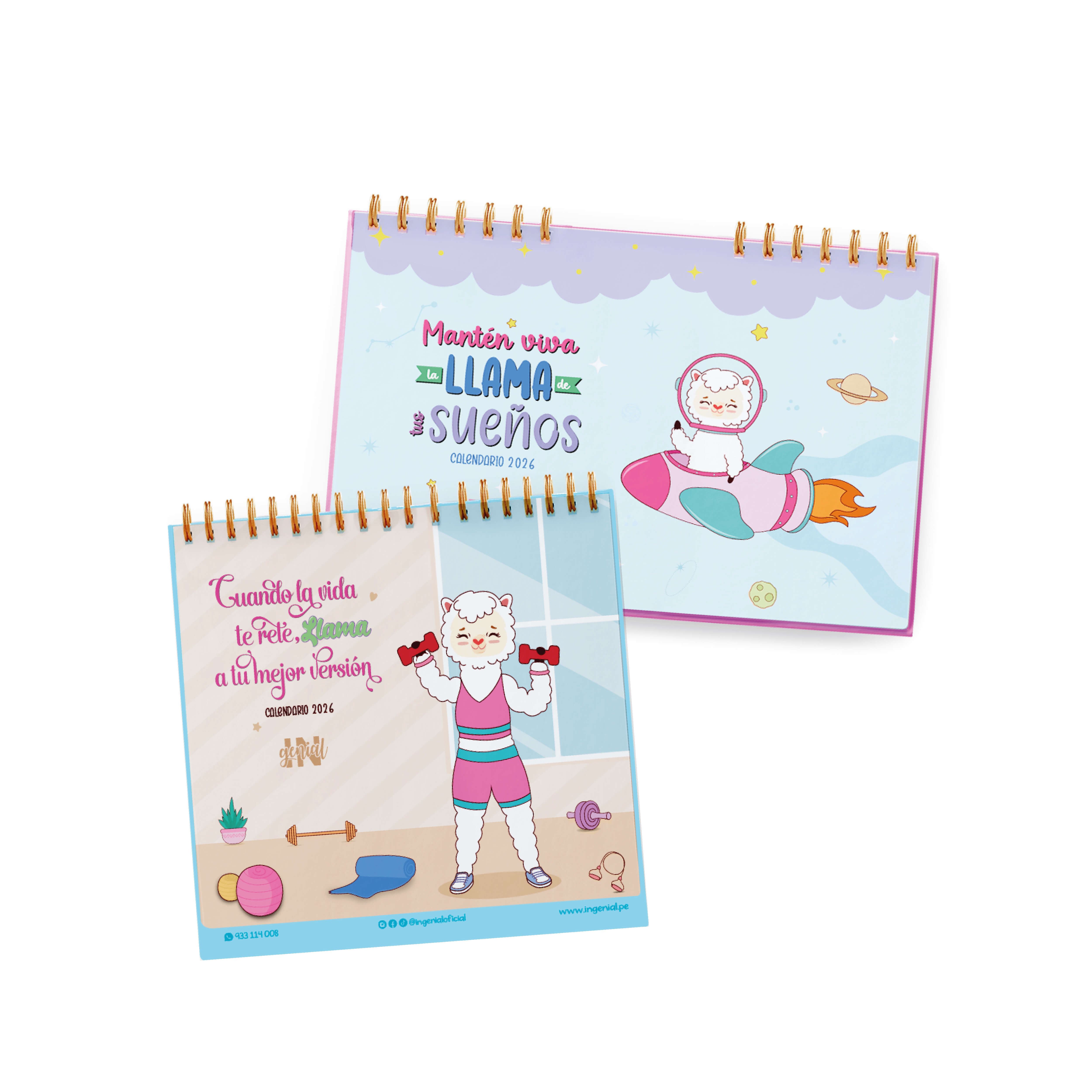 Dúo de calendarios 2026 Ingenial Llami