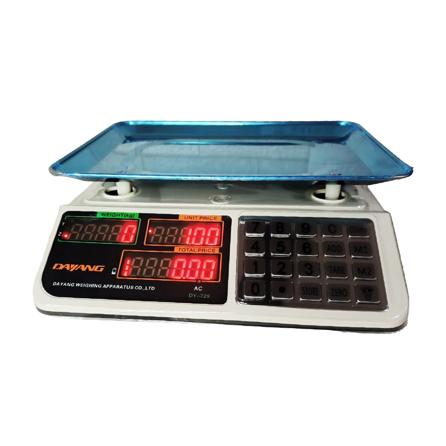 Balanza Digital para Bodega 40 Kg Doble Pantalla Teclado de Acero