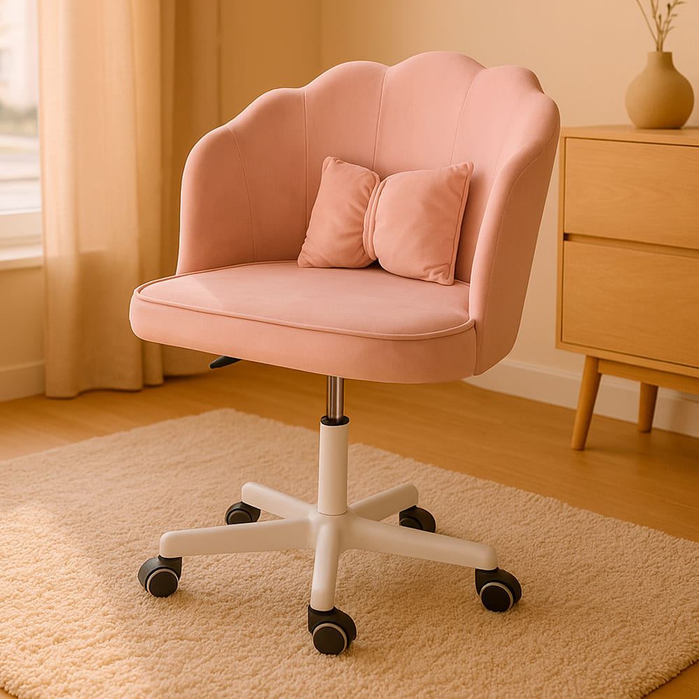 Silla Giratoria de Escritorio Oficina Q1 Rosada Buckingham
