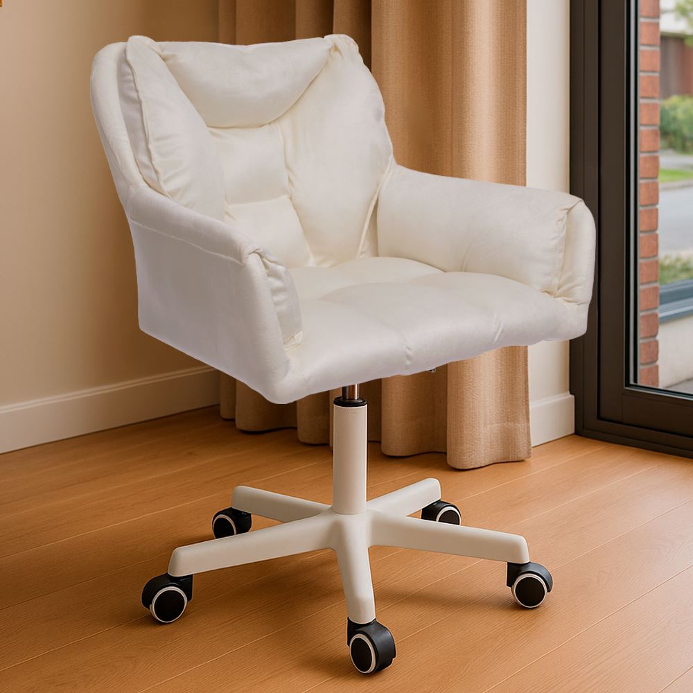 Silla Giratoria de Escritorio Oficina Buckingham Vanity Blanca