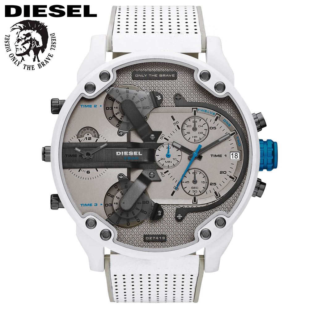 Reloj Diesel Mr. Daddy 2.0 DZ7419 Cuatro Horas Fecha Cronómetro Correa de Silicona