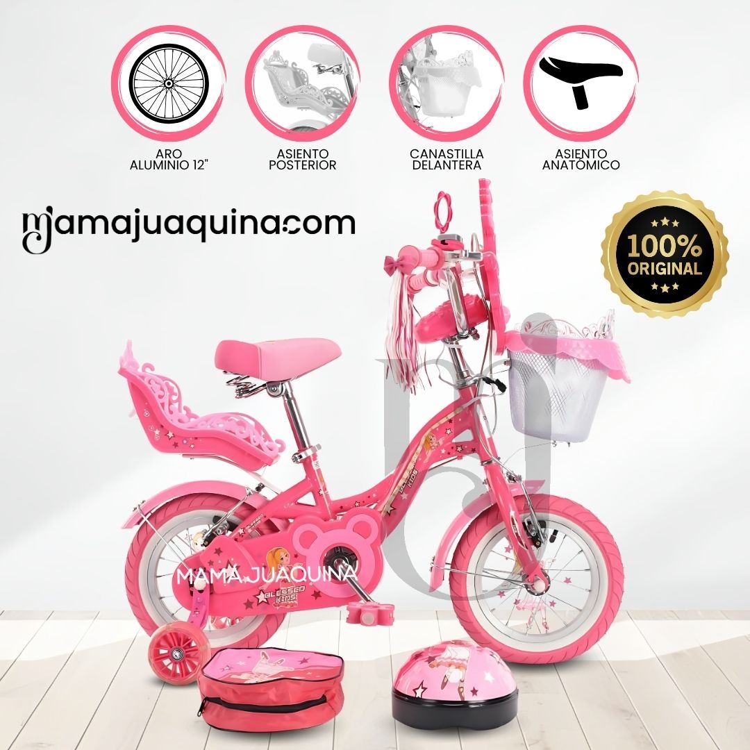 Bicicleta Campera con Canasta Aro 12 «DRIZE» Pink