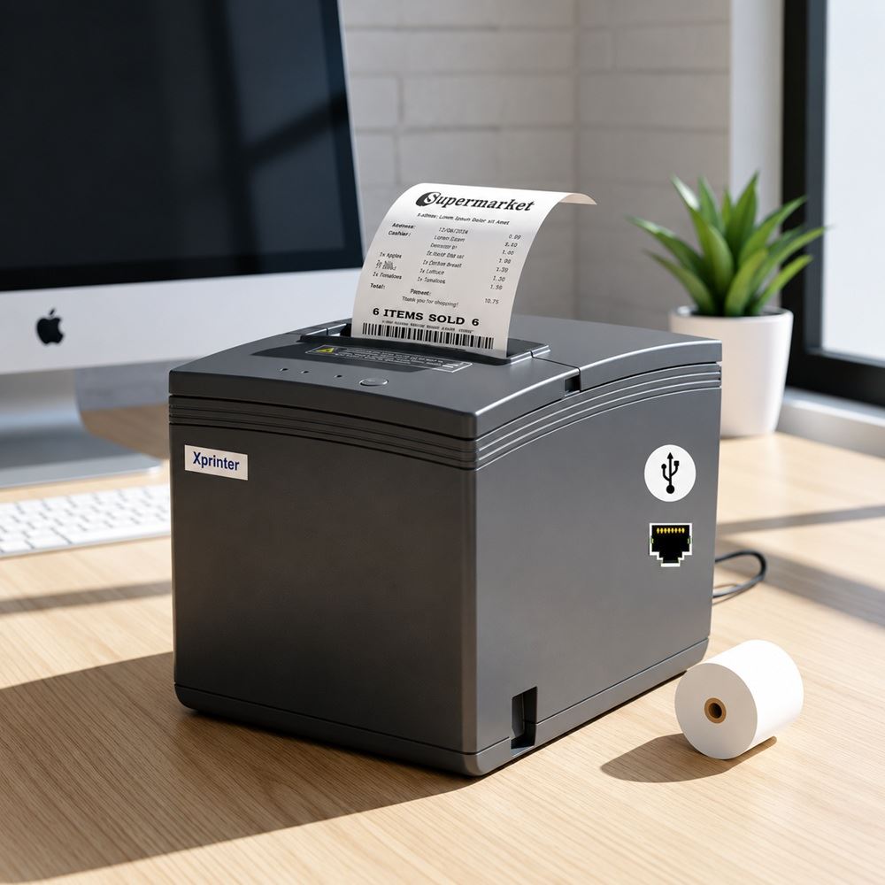 Impresora ticketera térmica tickets 80mm USB LAN XPRINTER E200L para facturación electrónica