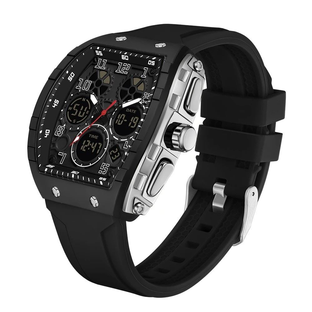 Reloj Hombre SANDA 6157 Análogo-Digital Negro Plateado