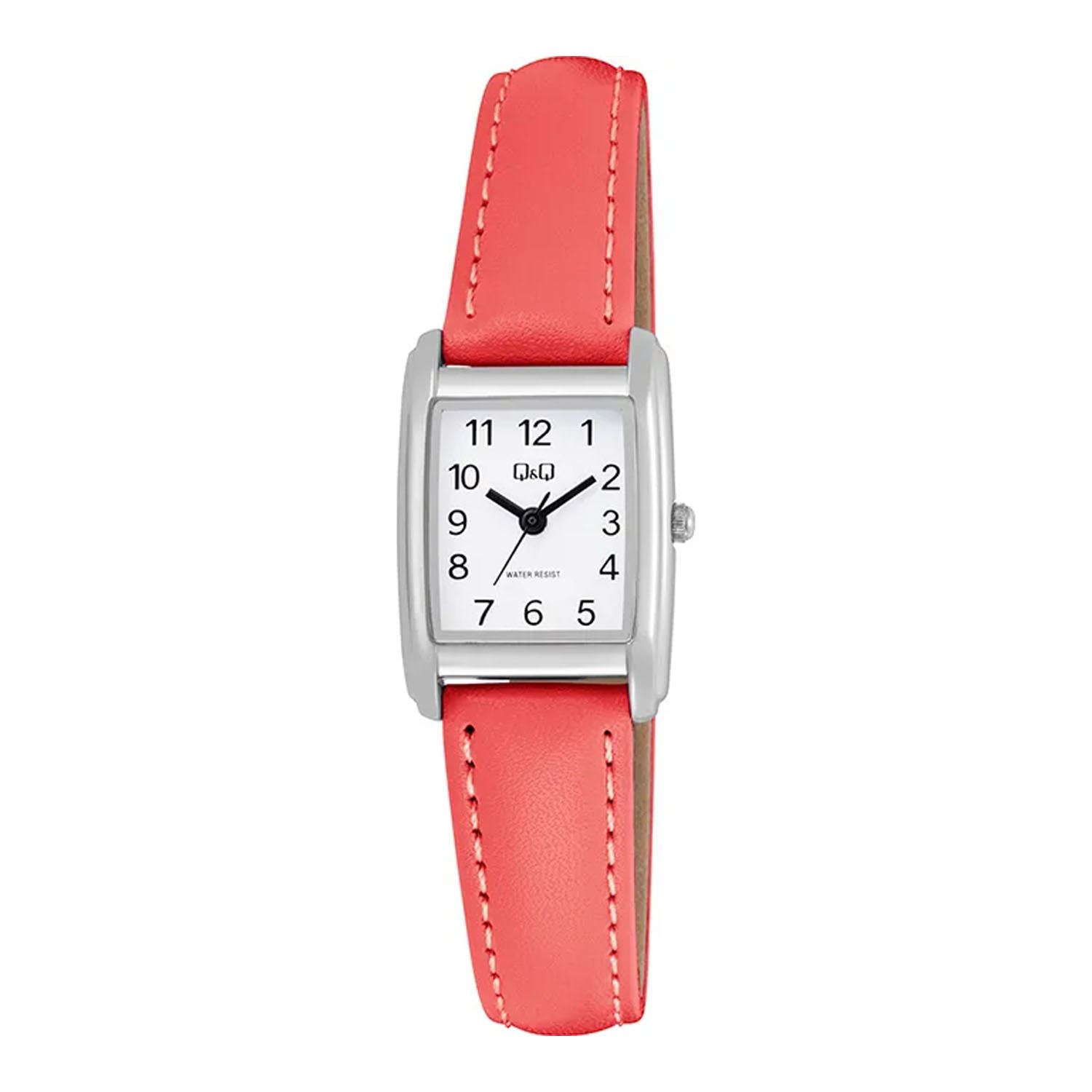 Reloj Q&Q Mujer Analógico de Cuero Rojo Resistente al Agua Regalo Elegante y Casual para Mujer