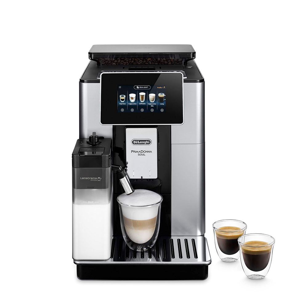 De'Longhi Magnifica Evo con sistema LatteCrema, máquina totalmente  automática de café expreso de grano a taza y cafetera helada, pantalla  táctil a color, negro, plateado : Salud y Hogar 